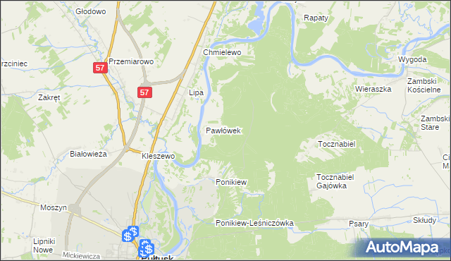 mapa Pawłówek-Gajówka, Pawłówek-Gajówka na mapie Targeo