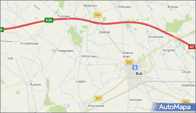 mapa Pawłówko gmina Buk, Pawłówko gmina Buk na mapie Targeo