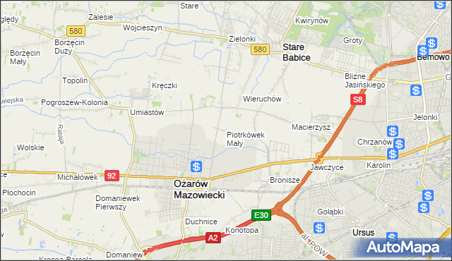 mapa Piotrkówek Mały, Piotrkówek Mały na mapie Targeo