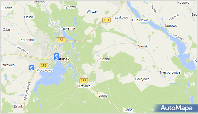 mapa Płonno, Płonno na mapie Targeo