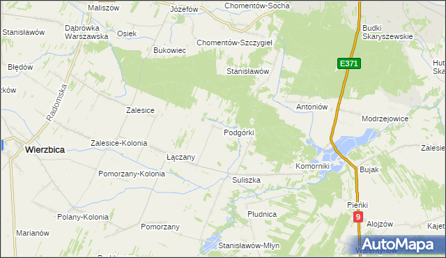 mapa Podgórki gmina Wierzbica, Podgórki gmina Wierzbica na mapie Targeo