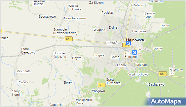 mapa Progale, Progale na mapie Targeo