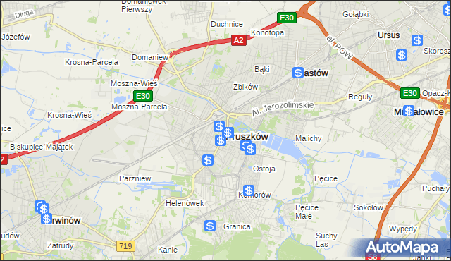 mapa Pruszków, Pruszków na mapie Targeo