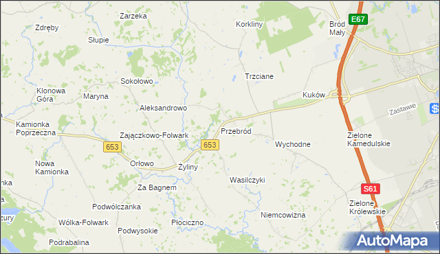 mapa Przebród, Przebród na mapie Targeo