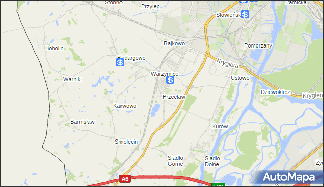 mapa Przecław gmina Kołbaskowo, Przecław gmina Kołbaskowo na mapie Targeo