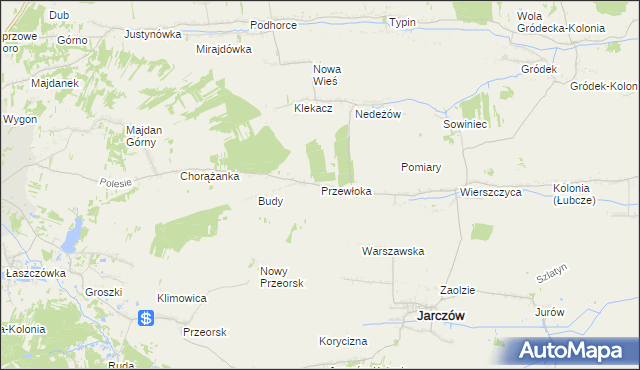 mapa Przewłoka gmina Jarczów, Przewłoka gmina Jarczów na mapie Targeo