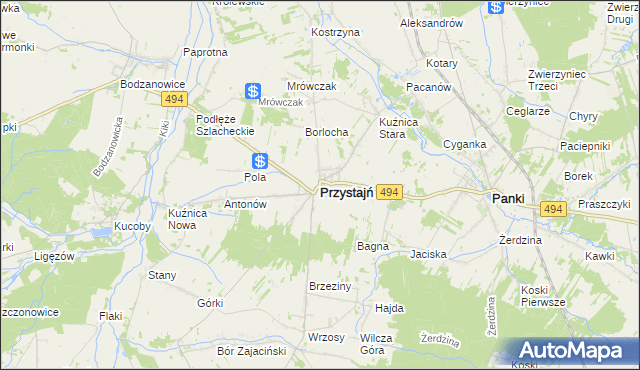 mapa Przystajń, Przystajń na mapie Targeo