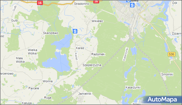 mapa Radomek gmina Iława, Radomek gmina Iława na mapie Targeo