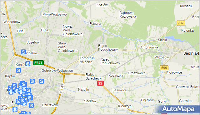 mapa Rajec Poduchowny, Rajec Poduchowny na mapie Targeo