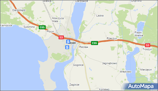 mapa Recław, Recław na mapie Targeo