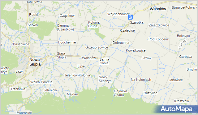 mapa Sarnia Zwola, Sarnia Zwola na mapie Targeo