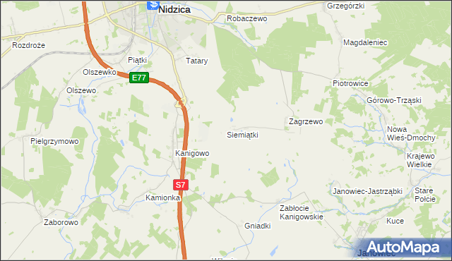 mapa Siemiątki, Siemiątki na mapie Targeo