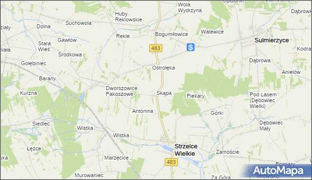 mapa Skąpa, Skąpa na mapie Targeo