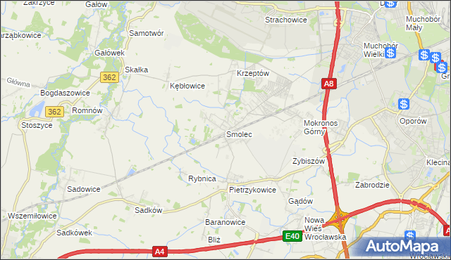mapa Smolec, Smolec na mapie Targeo