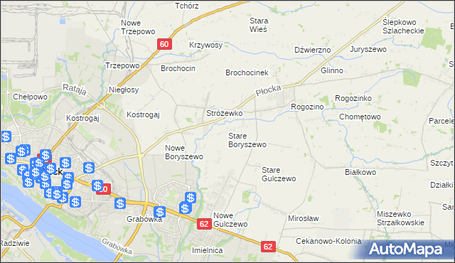 mapa Stare Boryszewo, Stare Boryszewo na mapie Targeo