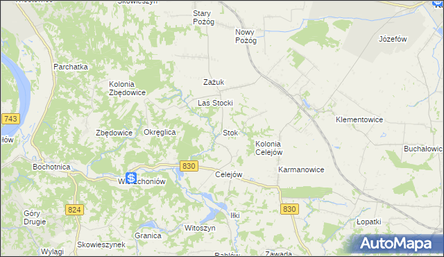 mapa Stok gmina Końskowola, Stok gmina Końskowola na mapie Targeo