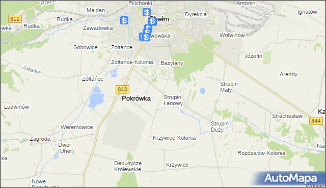 mapa Strupin Łanowy, Strupin Łanowy na mapie Targeo