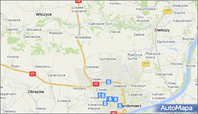 mapa Sucharzów, Sucharzów na mapie Targeo