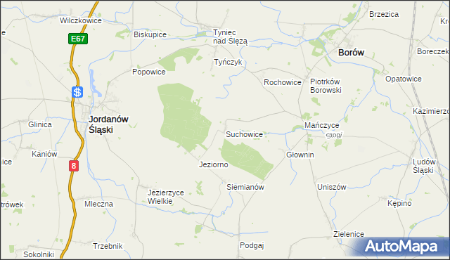 mapa Suchowice, Suchowice na mapie Targeo