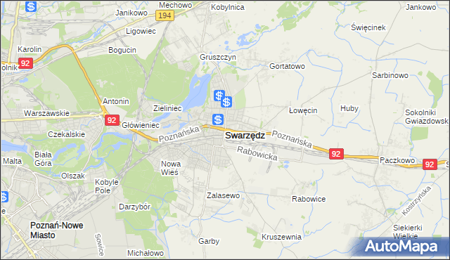 mapa Swarzędz, Swarzędz na mapie Targeo