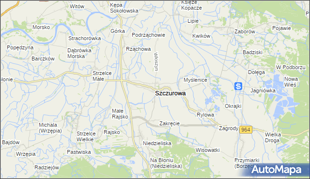 mapa Szczurowa, Szczurowa na mapie Targeo