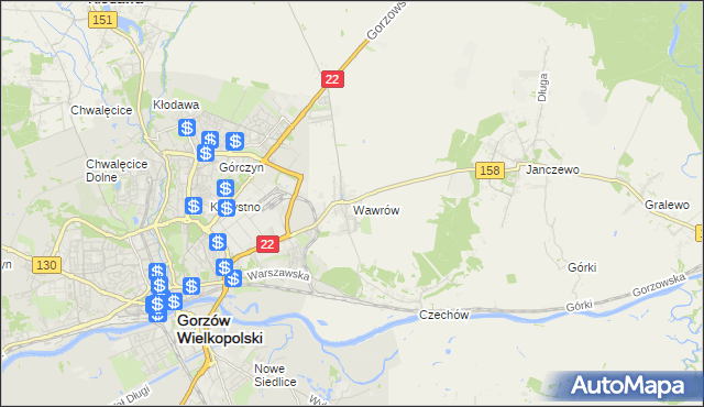 mapa Wawrów, Wawrów na mapie Targeo