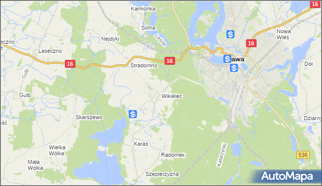 mapa Wikielec gmina Iława, Wikielec gmina Iława na mapie Targeo