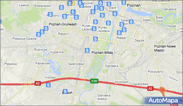 mapa Wilda, Wilda na mapie Targeo