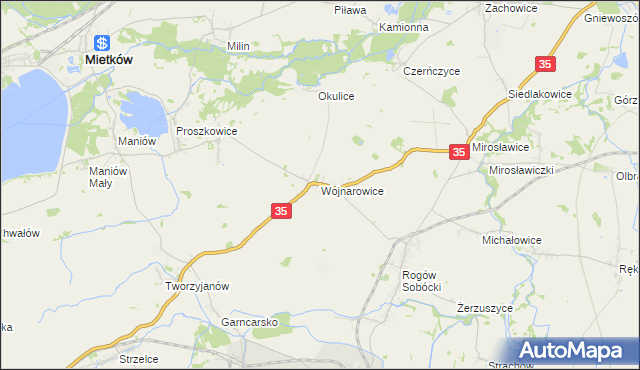 mapa Wojnarowice, Wojnarowice na mapie Targeo