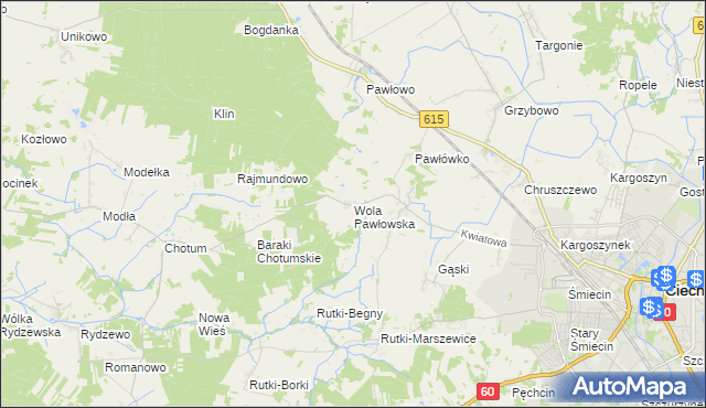 mapa Wola Pawłowska gmina Ciechanów, Wola Pawłowska gmina Ciechanów na mapie Targeo