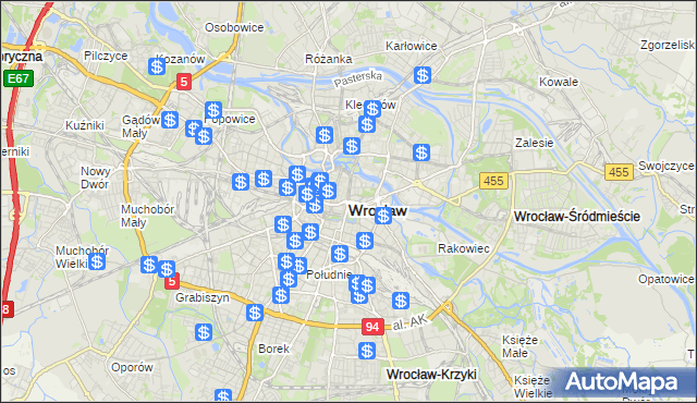 mapa Wrocławia, Wrocław na mapie Targeo