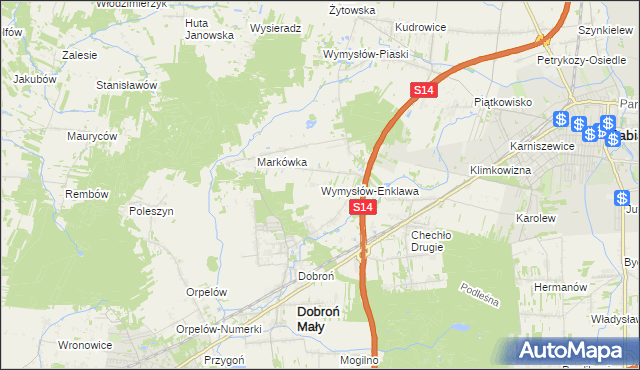 mapa Wymysłów-Enklawa, Wymysłów-Enklawa na mapie Targeo