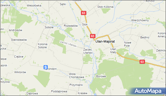 mapa Zarzec Ulański, Zarzec Ulański na mapie Targeo