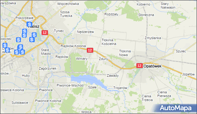 mapa Zduny gmina Opatówek, Zduny gmina Opatówek na mapie Targeo