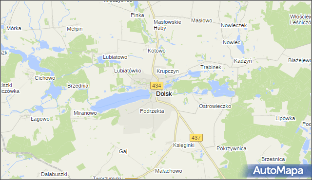 mapa Dolsk powiat śremski, Dolsk powiat śremski na mapie Targeo