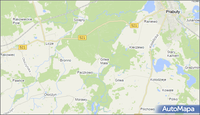 mapa Gilwa Mała, Gilwa Mała na mapie Targeo