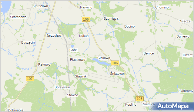 mapa Giżkowo, Giżkowo na mapie Targeo