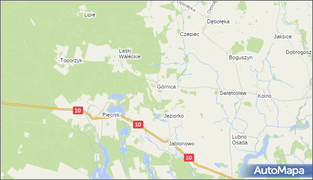 mapa Górnica Osada, Górnica Osada na mapie Targeo