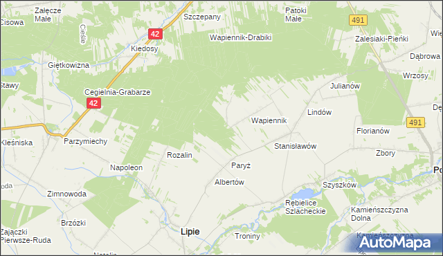 mapa Wapiennik-Gajówka, Wapiennik-Gajówka na mapie Targeo