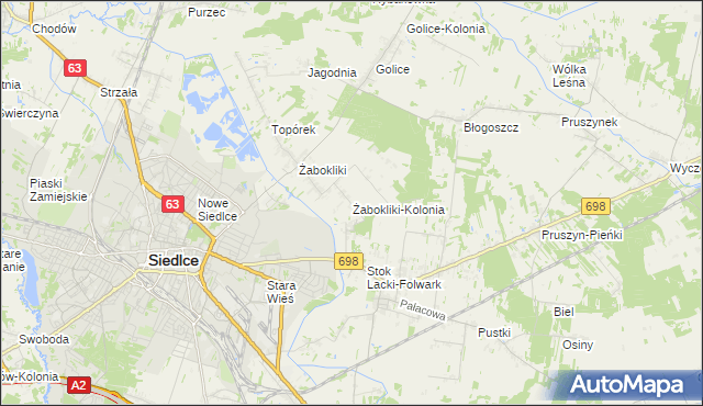 mapa Żabokliki-Kolonia, Żabokliki-Kolonia na mapie Targeo