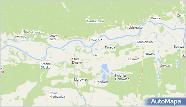 mapa Gaj gmina Przytoczna, Gaj gmina Przytoczna na mapie Targeo