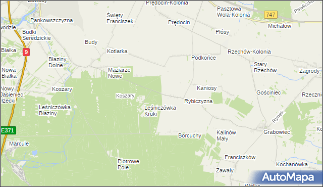 mapa Gajówka Kruki, Gajówka Kruki na mapie Targeo