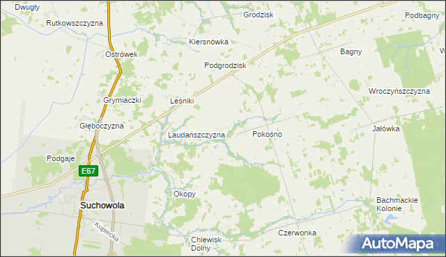 mapa Leszczany gmina Suchowola, Leszczany gmina Suchowola na mapie Targeo