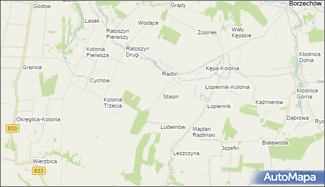 mapa Stasin gmina Chodel, Stasin gmina Chodel na mapie Targeo