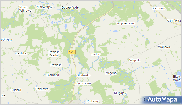 mapa Stolno gmina Miłakowo, Stolno gmina Miłakowo na mapie Targeo