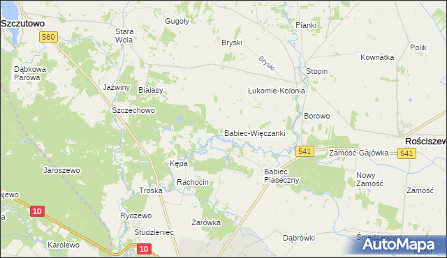 mapa Babiec-Więczanki, Babiec-Więczanki na mapie Targeo