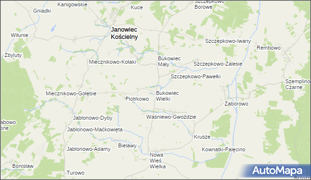 mapa Bukowiec Wielki, Bukowiec Wielki na mapie Targeo