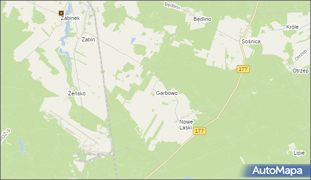 mapa Garbowo gmina Wierzchowo, Garbowo gmina Wierzchowo na mapie Targeo