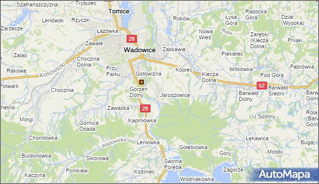 mapa Jaroszowice, Jaroszowice na mapie Targeo