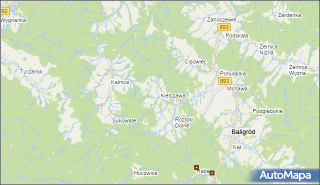 mapa Kielczawa, Kielczawa na mapie Targeo